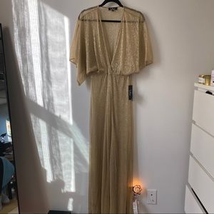 Metallic Gold Goddess Maxi Dress